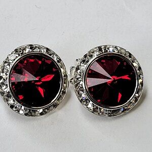 Red Clip On Earrings, 22mm Red ClipOns Earrings